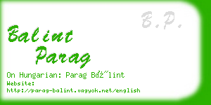 balint parag business card